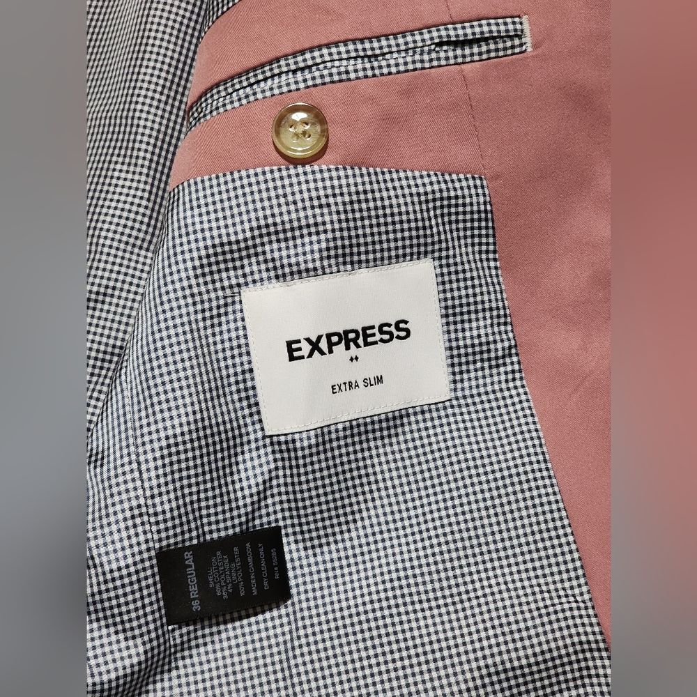 Express Men's Blazer in Soft Pink Jacket - Picture 5 of 8